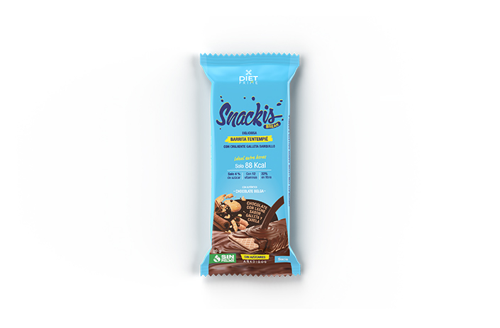 Snackis choco leche sabor galleta y canela